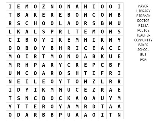 Word Search Puzzle